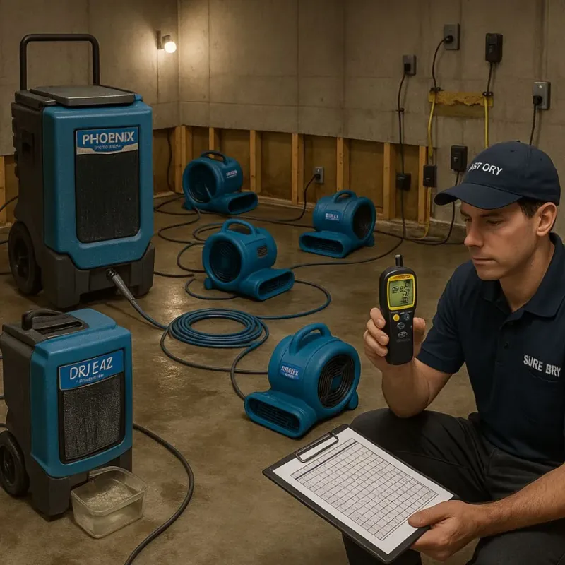 Structural Drying and Dehumidification process in East Bangor, PA